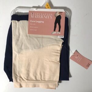 Destination Maternity Core Legging in Navy and Cream